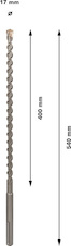 Vrták do betonu PRO SDS max-7, 17 × 400 × 540 mm