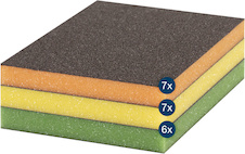 Brusný talíř EXPERT S473, 98 x 120 x 13 mm, 7 x střední, 7 x jemný, 6 x velmi jemný, 20 ks