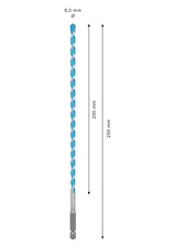 Vrták EXPERT HEX-9 Multi Construction, 6 × 200 × 250