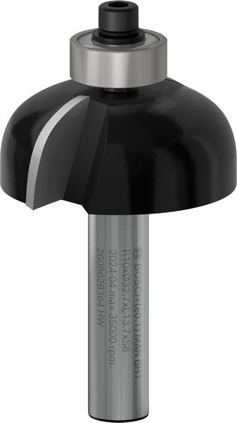 Dlabací fréza s kuličkovým ložiskem PRO, R 10, stopka 8 mm