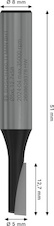 Drážkovací fréza PRO, jeden břit, Ø 5 × D 12,7, stopka 8 mm