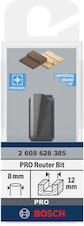 Drážkovací fréza PRO, dva břity, Ø 12 × D 19,6, stopka 8 mm