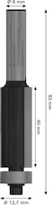 Zarovnávací fréza se spodním ložiskem PRO, Ø 12,7 × D 40, stopka 8 mm