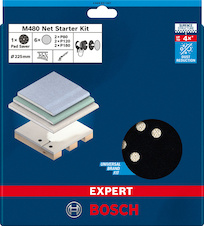 Sada brusných mřížek EXPERT M480 225 mm, G 80 / 120 / 180 / ochrana podložky, 7 ks