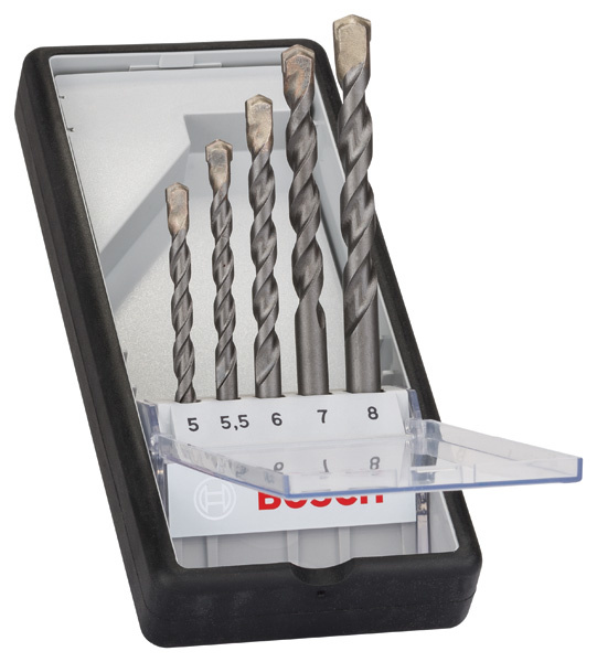 Sada spirálových vrtáků do betonu CYL-3, Robust Line, 5–8 mm, 5 kusů