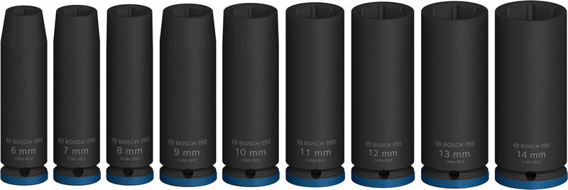 Sada PRO Impact Socket Set, ¼″, prodloužené, 9 ks