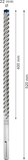Vrták do kladiv EXPERT SDS max-8X, 22 × 400 × 520 mm