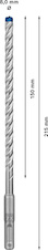 Vrtáky do kladiv EXPERT SDS plus-7X, 8 × 150 × 215 mm, 10 ks