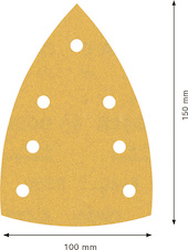 Brusný papír EXPERT C470 se 7 otvory pro multifunkční pily 100 × 150 mm, G 180, 10 ks