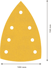Brusný papír EXPERT C470 se 7 otvory pro multifunkční pily 100 × 150 mm, G 240, 10 ks