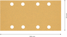 Brusný papír EXPERT C470 s 8 otvory pro vibrační brusky 93 × 186 mm, G 60, 50 ks