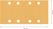 Brusný papír EXPERT C470 s 8 otvory pro vibrační brusky 93 × 186 mm, G 100, 50 ks