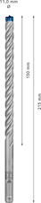 Vrták do kladiv EXPERT SDS plus-7X, 11 × 150 × 215 mm