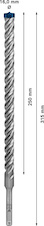 Vrták do kladiv EXPERT SDS plus-7X, 16 × 250 × 315 mm