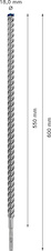Vrták do kladiv EXPERT SDS plus-7X, 18 × 550 × 600 mm