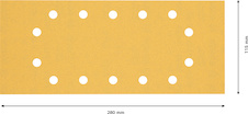 Brusné papíry EXPERT C470 se 14 otvory pro vibrační brusky 115 × 280 mm, P120, 10 ks