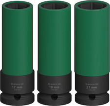 Nástrčná sada PRO Impact, kryty PET, ½″, extra prodloužené, 3 ks