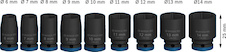 PRO Impact Socket Set, ¼″, standardní, 9 ks