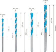 4dílná sada vrtáků EXPERT MultiConstruction CYL-9 5,5/6/7/8 mm