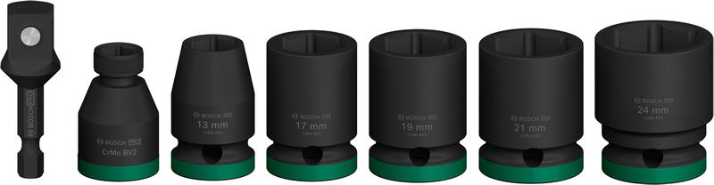 Nástrčná sada PRO Impact s adaptérem, ½″, standardní, 7 ks