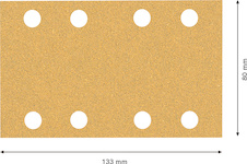 Brusné papíry EXPERT C470 s 8 otvory pro vibrační brusky 80 × 133 mm, P60, 10 ks