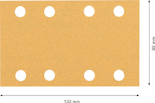 Brusné papíry EXPERT C470 s 8 otvory pro vibrační brusky 80 × 133 mm, P100, 10 ks