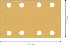 Brusné papíry EXPERT C470 s 8 otvory pro vibrační brusky 80 × 133 mm, P180, 10 ks