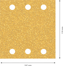 Brusný papír EXPERT C470 se 6 otvory pro vibrační brusky 115 × 107 mm, G 40, 10 ks
