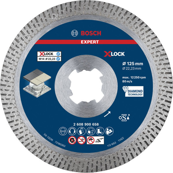 Diamantový řezný kotouč EXPERT HardCeramic X-LOCK 125 × 22,23 × 1,4 × 10 mm