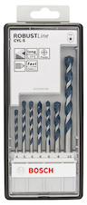 7dílná sada spirálových vrtáků do betonu CYL-5, Robust Line, 4–10 mm