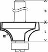 Zaoblovací fréza Expert for Wood, 8 mm, D 16,7 mm, R1 2 mm, L 12,7 mm, G 55 mm