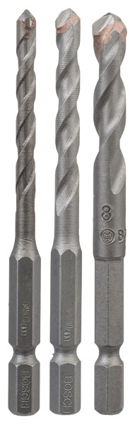 3dílná sada spirálových vrtáků na dlaždice HEX-9 Ceramic 5/6/8 mm