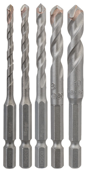 5dílná sada spirálových vrtáků na dlaždice HEX-9 Ceramic 4/5/6/8/10 mm