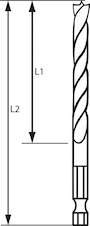 Spirálový vrták do dřeva s šestihrannou stopkou 1/4"