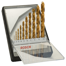 Sada spirálových vrtáků do kovu HSS-TiN, Robust Line, 135° 1–10 mm, 10 kusů