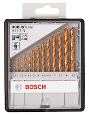 Sada spirálových vrtáků do kovu HSS-TiN, Robust Line, 135° 1,5–6,5 mm, 13 kusů