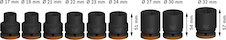Sada PRO Impact Socket Set, ¾″, standardní, 9 ks