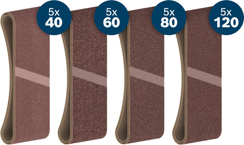 Brusný pás PRO X440, 75 × 457 mm, G5 × 40/5 × 60/5 × 80/5 × 120, 20 ks