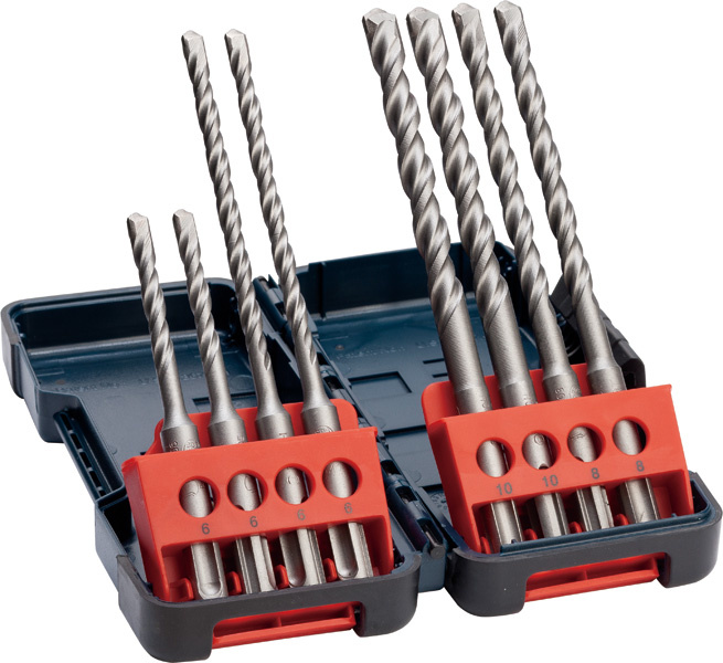 8dílná sada vrtáků do kladiv SDS plus-3, Tough Box, 6–10 mm