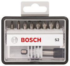 Sada šroubovacích nástavců Robust Line, S PZ, verze Extra Hard, 8+1 kusů