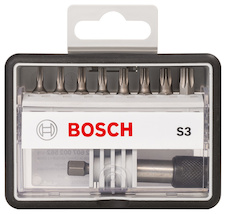 Sada šroubovacích nástavců Robust Line, S T, verze Extra Hard, 8+1 kusů