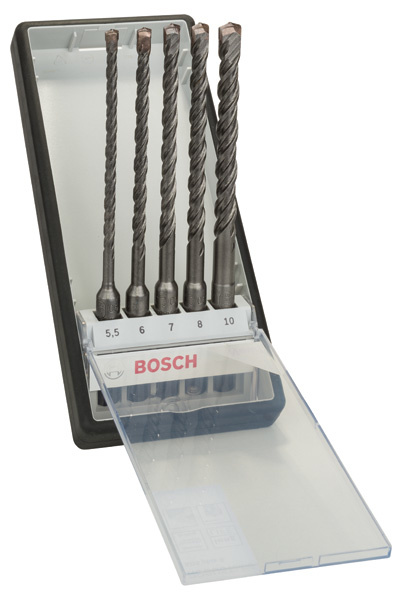 5dílná sada spirálových vrtáků do kladiv Robust Line SDS plus-5, 5,5–10 mm