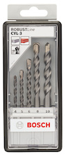 Sada spirálových vrtáků do betonu CYL-3, Robust Line, 4–10 mm, 5 kusů