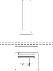 Vřeteno pro kotoučovou frézu s kuličkovým vodicím ložiskem, 8 mm, D 22 mm, G 60,3 mm