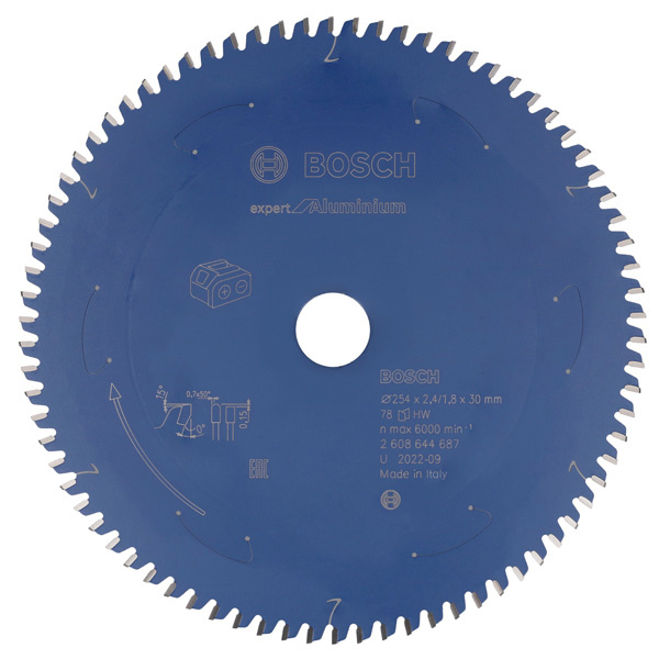 Pilový kotouč Expert for Aluminium pro akumulátorové pily 254×2,4/1,8×30 T78