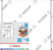Diamantový řezací kotouč Multi Material, 115 x 22,23 x 7 mm, 10 ks