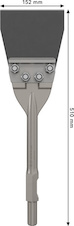Podlahová škrabka PRO HEX 30, 152 × 510 mm