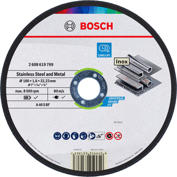 Řezací kotouč Stainless Steel and Metal,, 115 × 1 × 22,23 mm