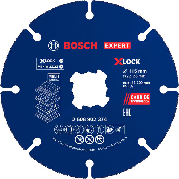 Karbidový řezací kotouč EXPERT Multi Material, 115 × 22,23 mm, X-Lock
