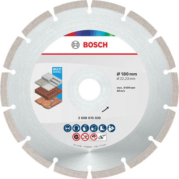 Diamantový řezací kotouč Multi Material, 180 × 22,23 × 7 mm